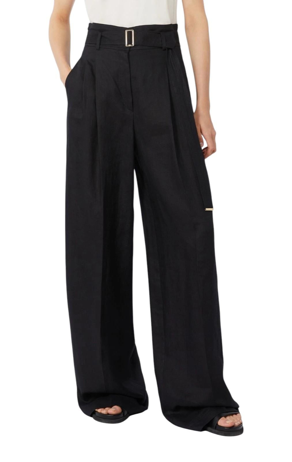 STUDIO Pantalone Studio donna 2616131092600 035 Materia in tela di lino Nero<BR/> 2616131092600 035