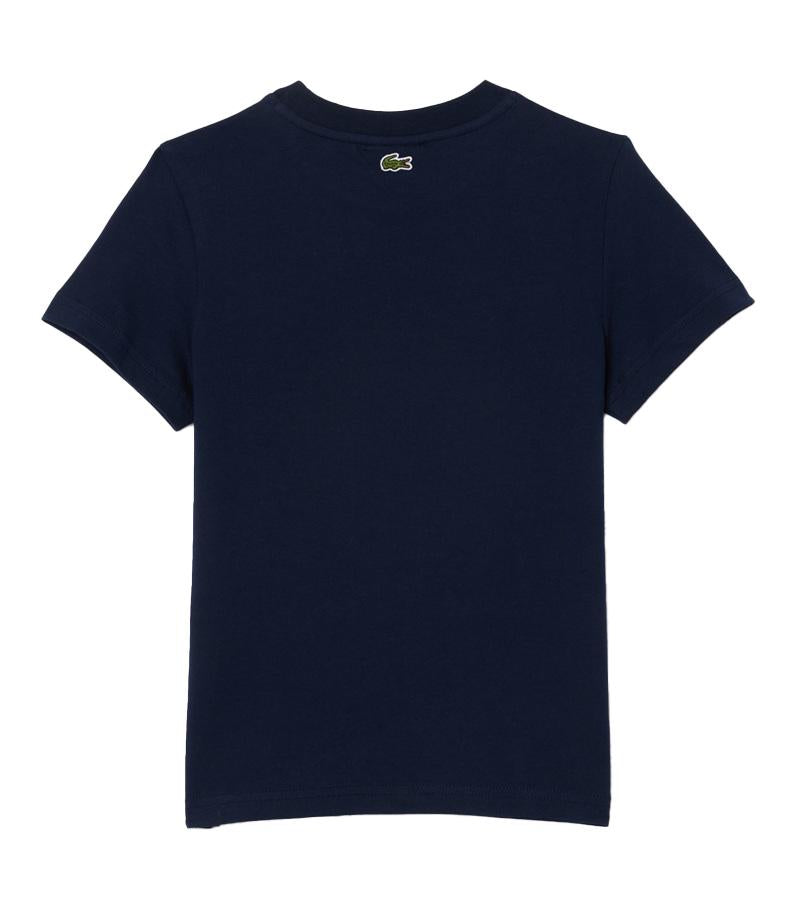 LACOSTE T-shirt Lacoste bambino TJ3003R166 blu girocollo stampa TJ3003R 166