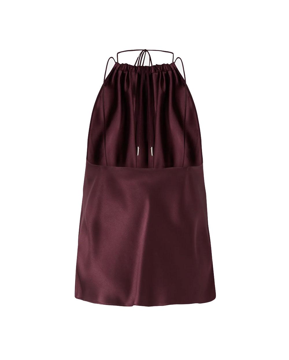 PINKO Top donna Pinko 106621A1Y5 Carota bordeaux satin scollo americana<BR/> 106621A1Y5 R57