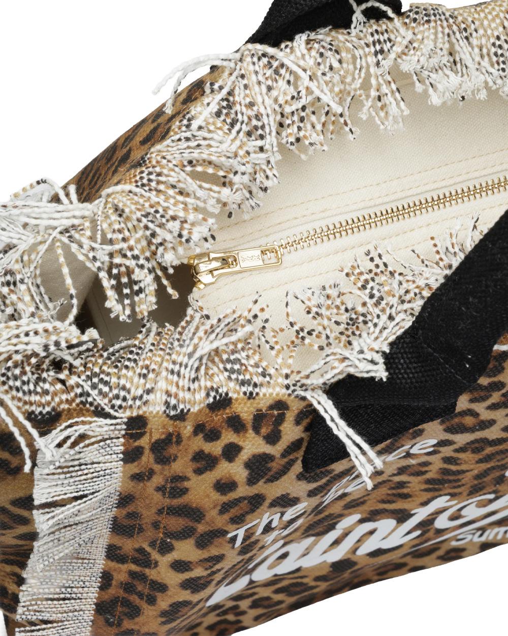 MC2 SAINT BARTH Borsa MC2 SAINT BARTH donna Vanity VANI00100427L Nera leopard design cotone VANI00100427L 00