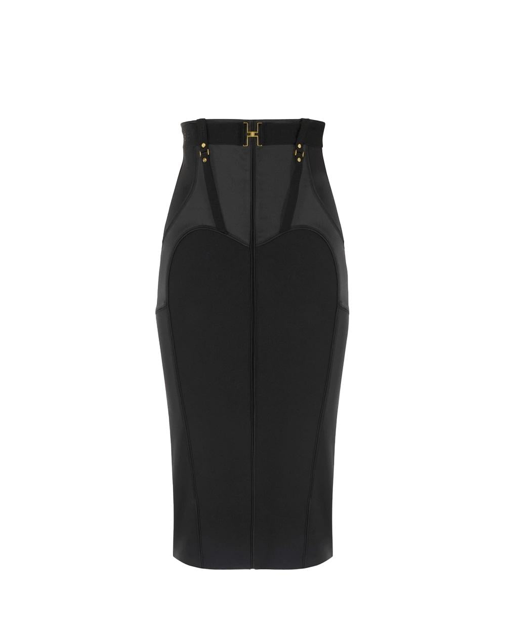 ELISABETTA FRANCHI Gonna ELISABETTA FRANCHI donna GO14862E2 Nera crepe leggero bustier spacco aderente<BR/> GO14862E2 110