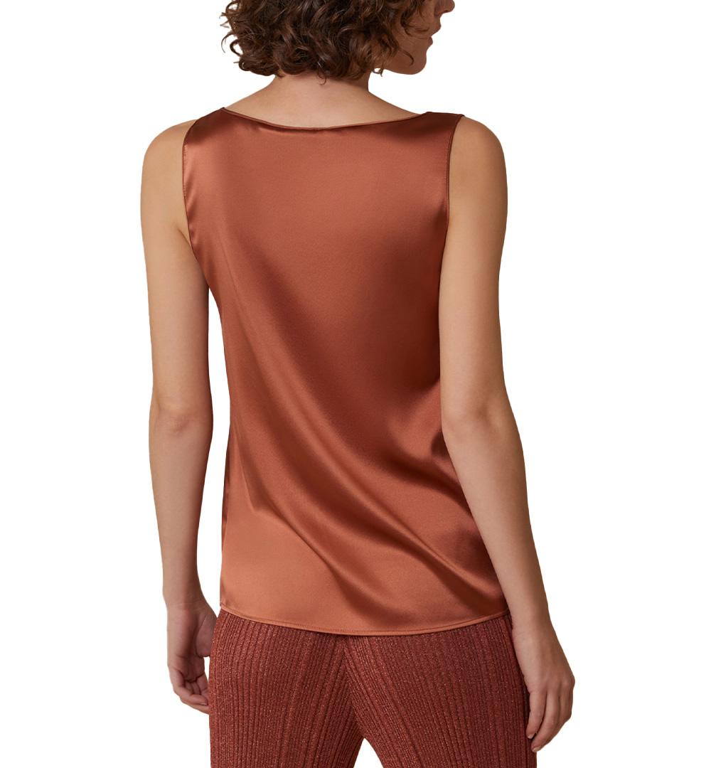 PENNYBLACK Top Pennyblack donna Panfilo 2511161082200 Marrone seta ampio scollo 2511161082200 004