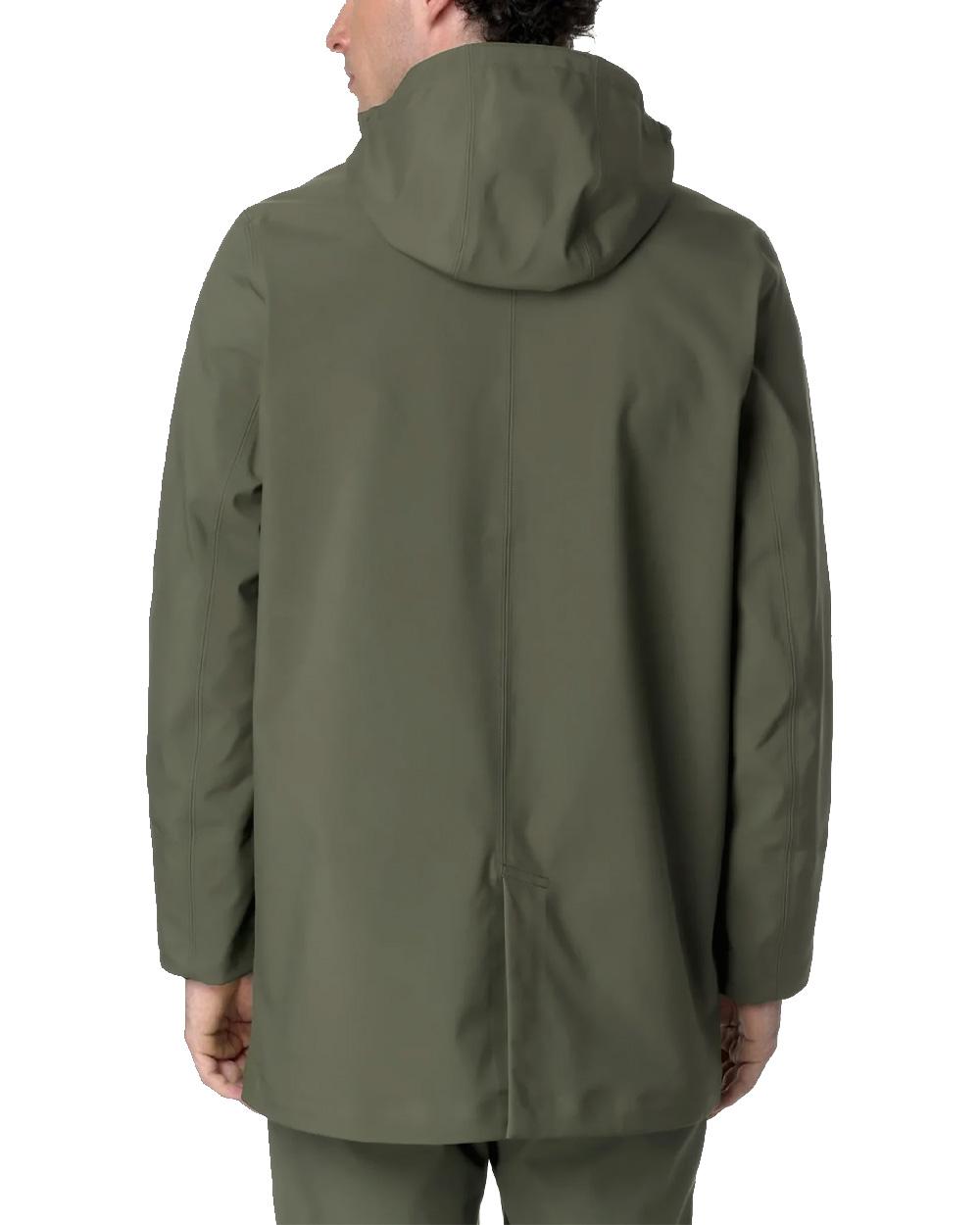 K-WAY Giubbino K-WAY uomo K6116YW Verde tessuto tecnico a tre strati cappuccio removibile tasche con zip vestibilità regular K6116YW AF0