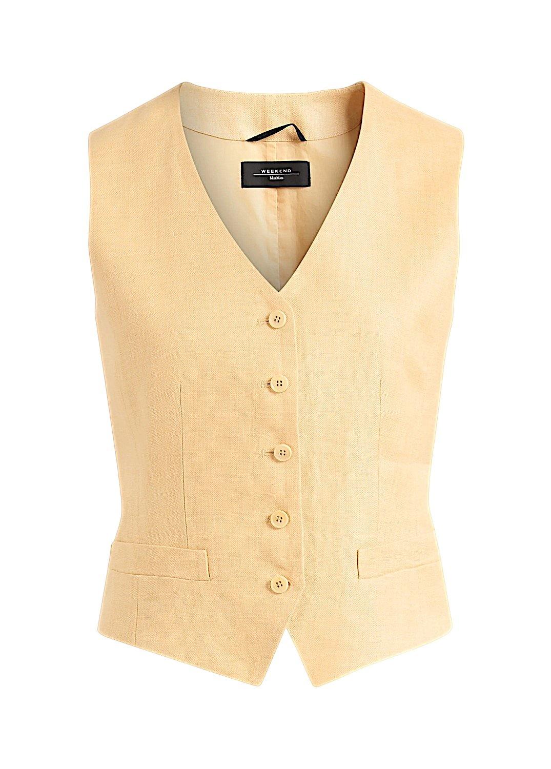 WEEKEND Gilet Weekend donna 2615151012600 027 Pace in canvas di puro lino Giallo <BR/> 2615151012600 027
