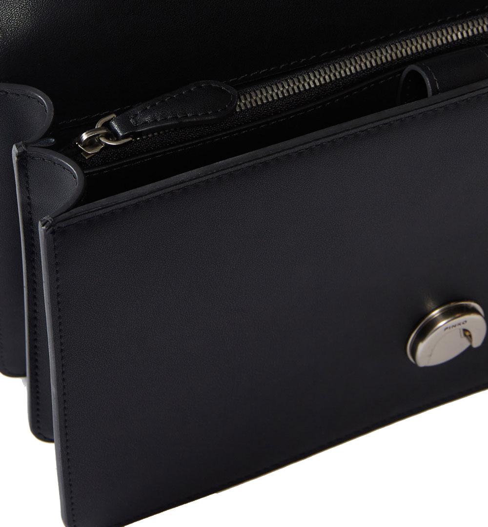 PINKO Borsa Pinko Classic Love bag one simply nera argento logo birds<BR/><BR/> 100941A0F1 Z99O