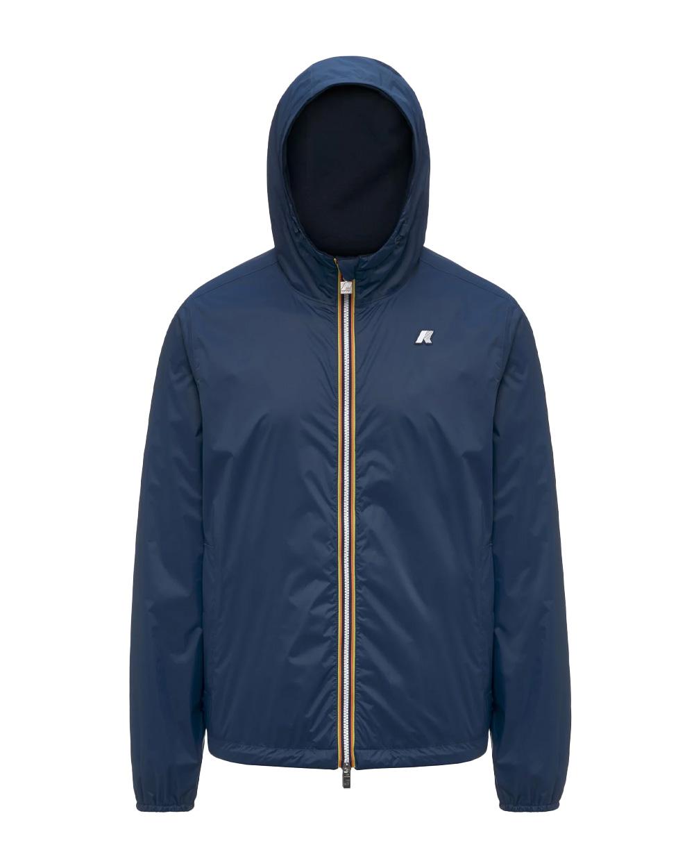 K-WAY Giubbino K-WAY unisex K8134TW JAKE REVERSIBLE INTERLOCK Blu Blu chiaro reversibile cappuccio zip tasca slim K8134TW C04