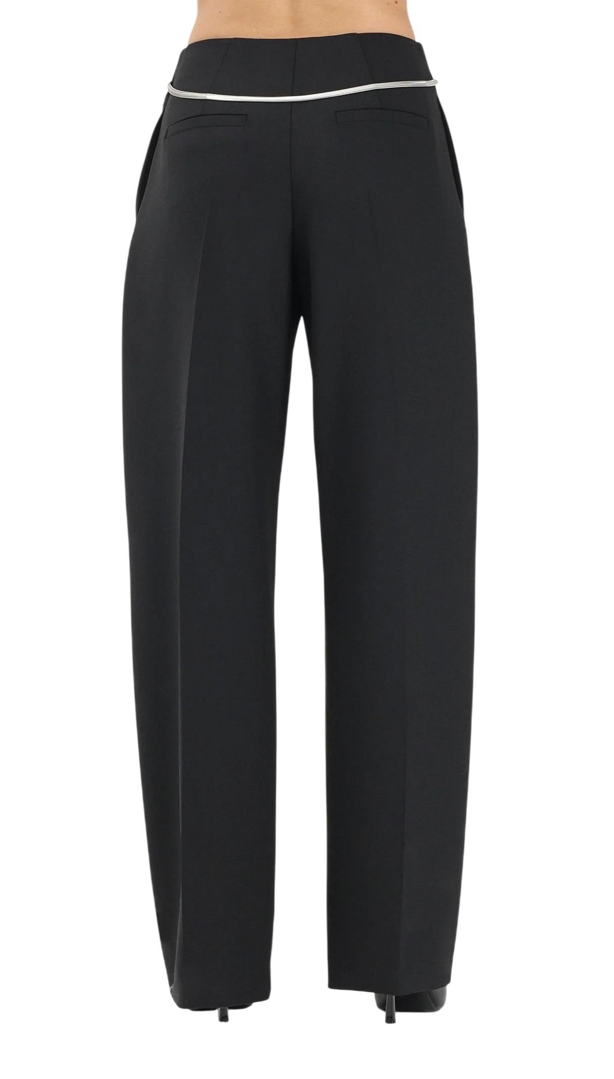 SPORTMAX Pantalone Sportmax 2612971012600 001 Fante plissettati stretch Nero<BR/> 2612131031600 001