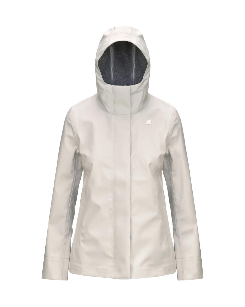 K-WAY Giubbino K-WAY donna K3137GW MADALINA BONDED JERSEY Beige poliestere cappuccio zip tasche linea svasata fitting regolare K3137GW 634