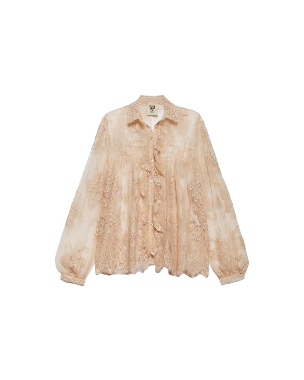 ANIYE BY Camicia ANIYE BY SILVA donna 185282 Cipria pizzo maniche lunghe oversize rouches 185282 02486
