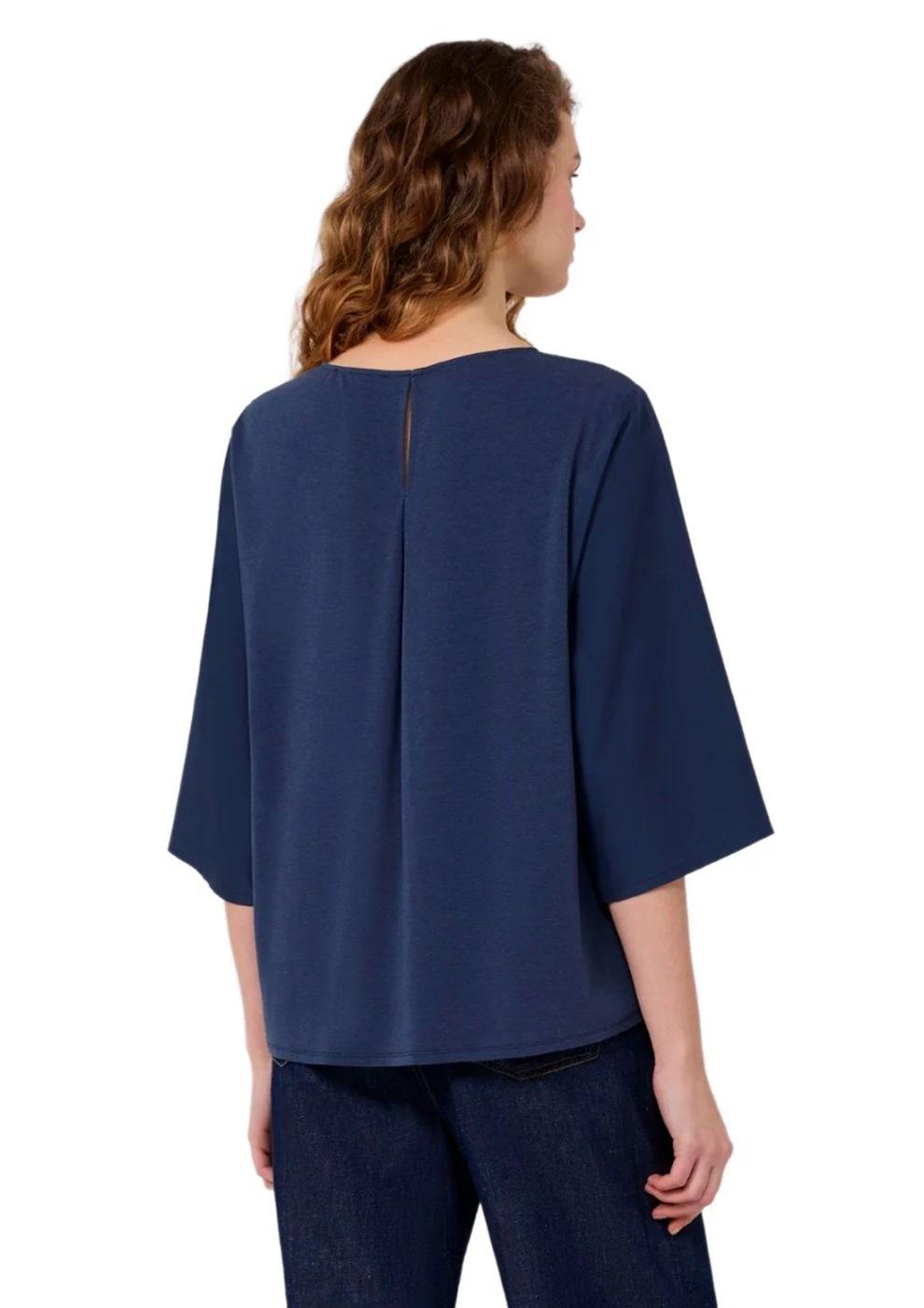 WEEKEND Blusa Weekend donna 2615941032600 005 Fastoso in habotai Blu navy 2615941032600 005