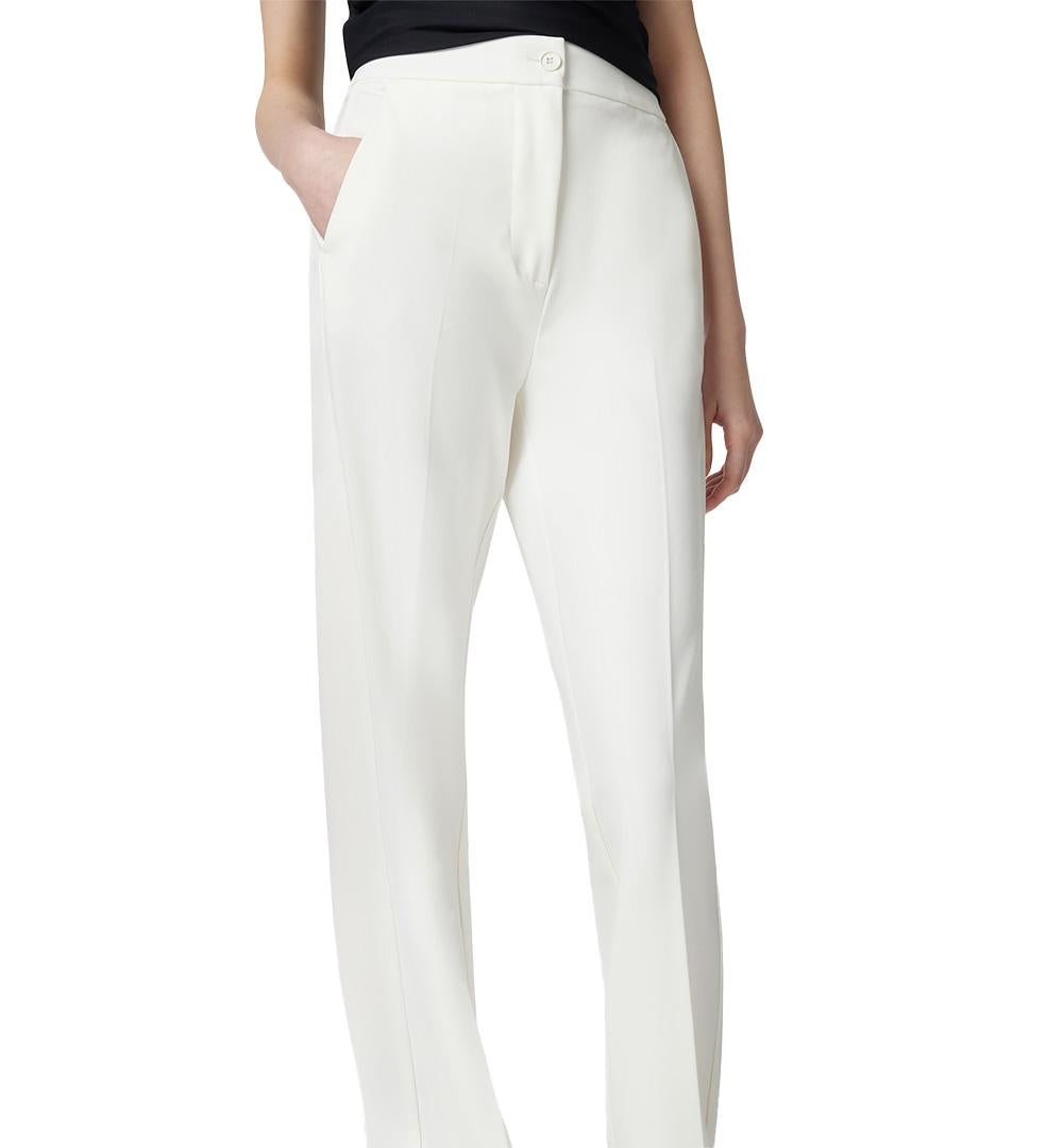 PINKO Pantalone Pinko donna Resta 104926 A0HM Bianco viscosa texture vita alta tasche zip bottoni 104926 A0HM Z05