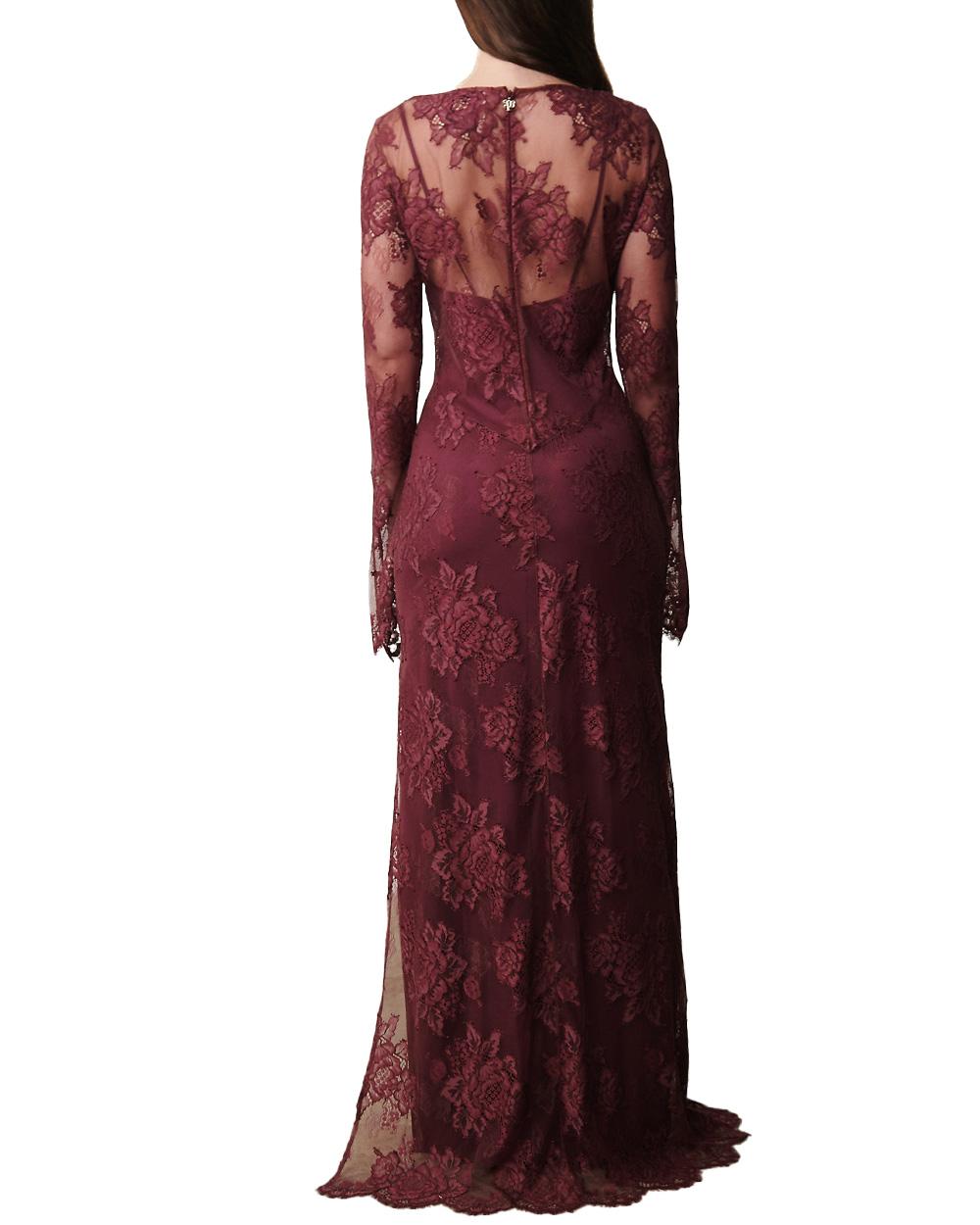 ANIYE BY Abito ANIYE BY NOA donna 185269 Ciliegia lungo pizzo ricami floreali maniche lunghe 185269 02490