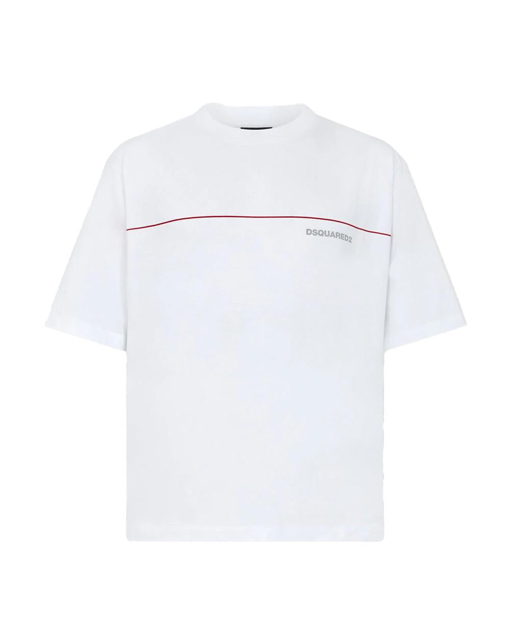 DSQUARED2 T-shirt DSQUARED2 uomo Loose Fit con logo S71GD1653D20033 Bianco cotone loose girocollo logo S71GD1653D20033 100