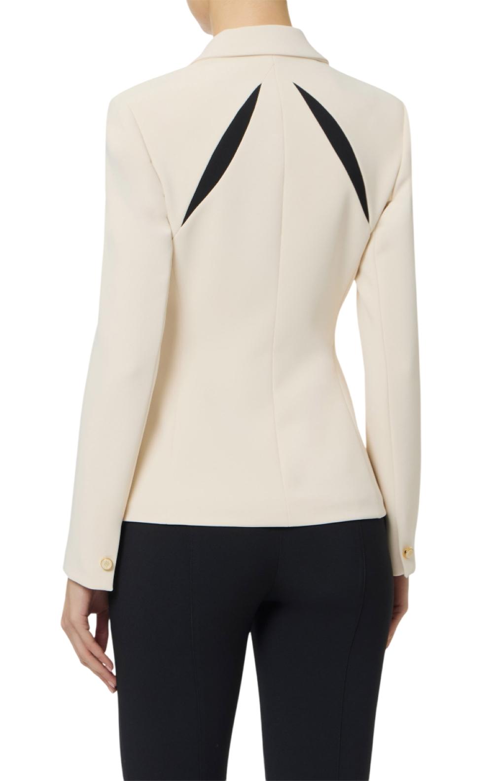 ELISABETTA FRANCHI Giacca Elisabetta Franchi donna GI19861E2E84 Burro Nero<BR/> GI19861E2 E84