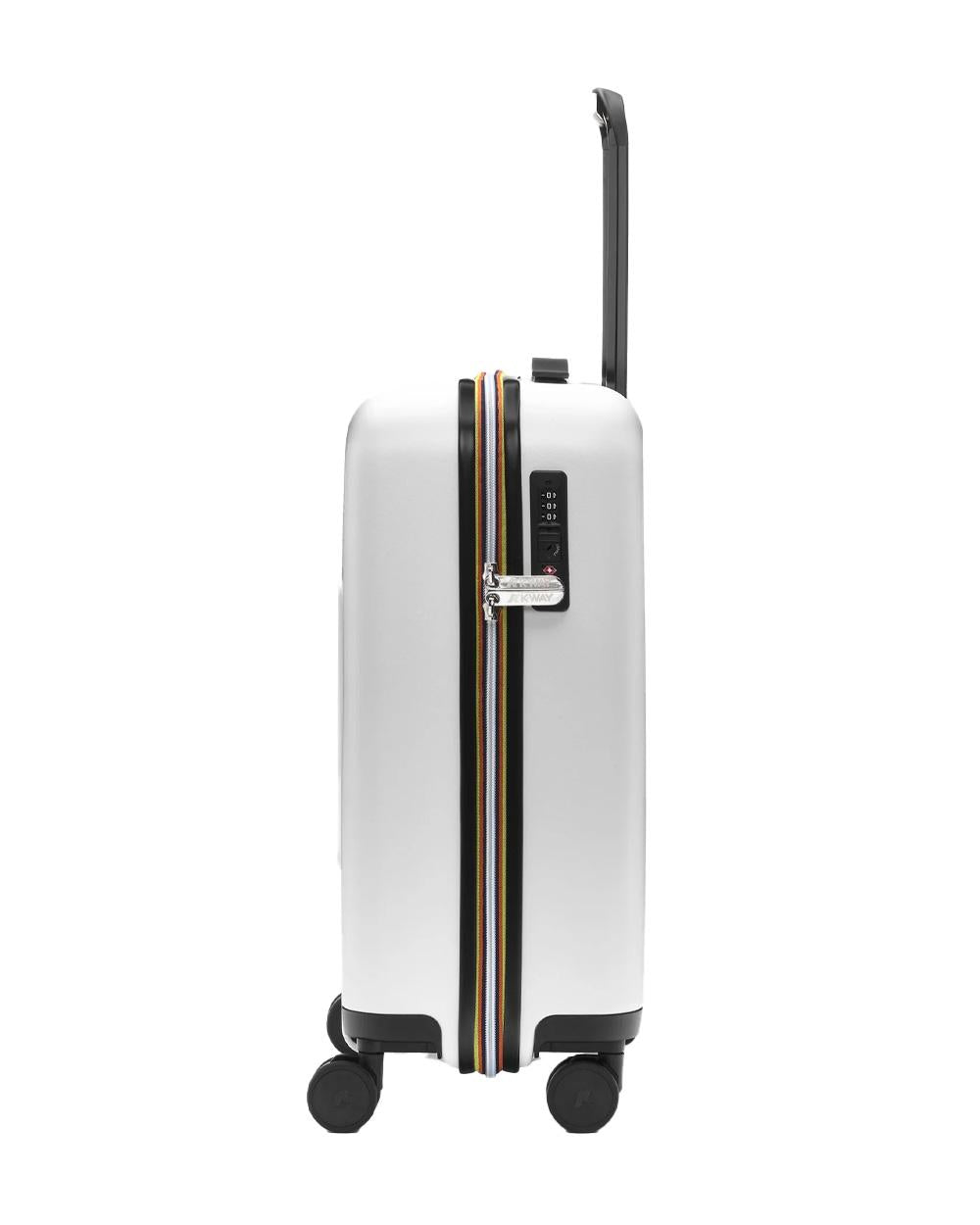 K-WAY Trolley K-WAY uomo EUDOXIE K81372W Bianco logo all over tasca quattro ruote K81372W 001
