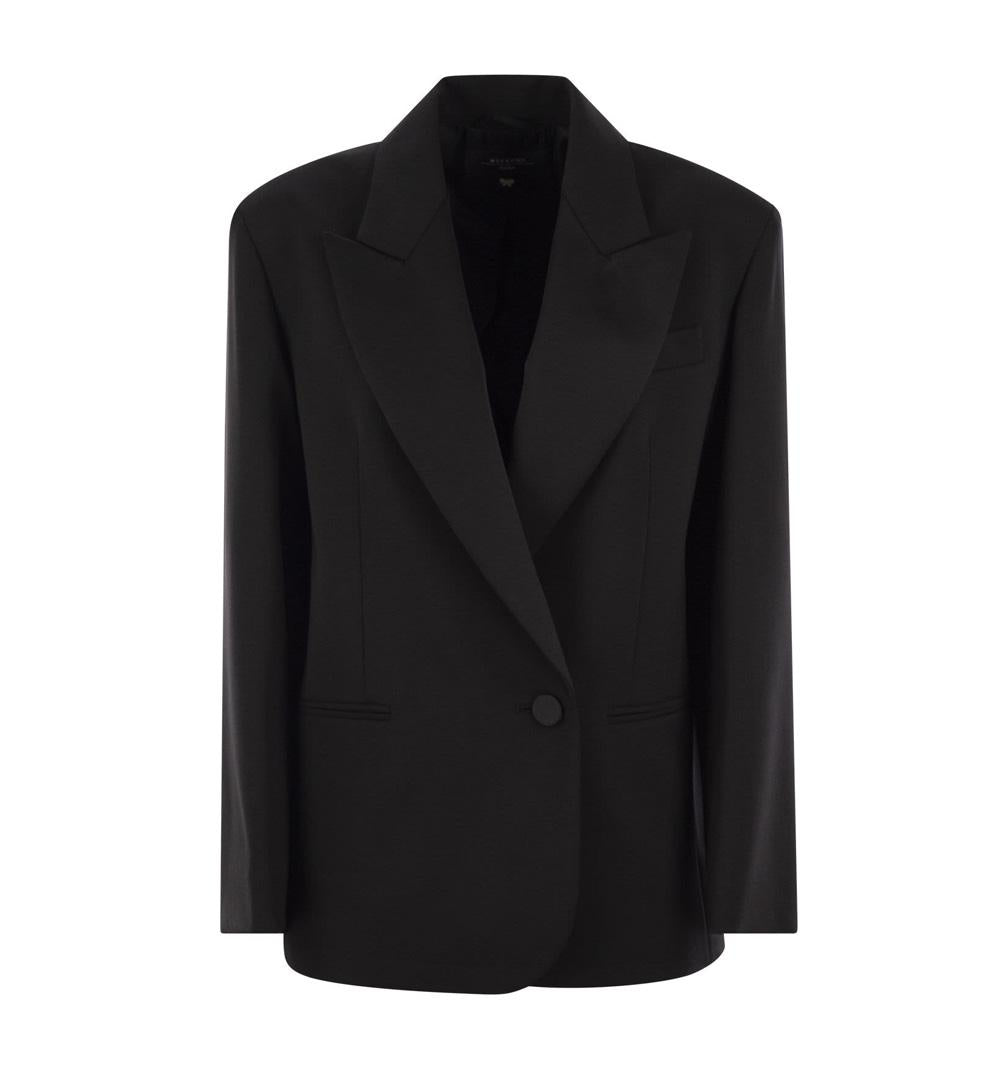 WEEKEND Blazer Weekend donna SAVA 2515041071600 Nero monopetto misto lana over raso 2515041071600 003