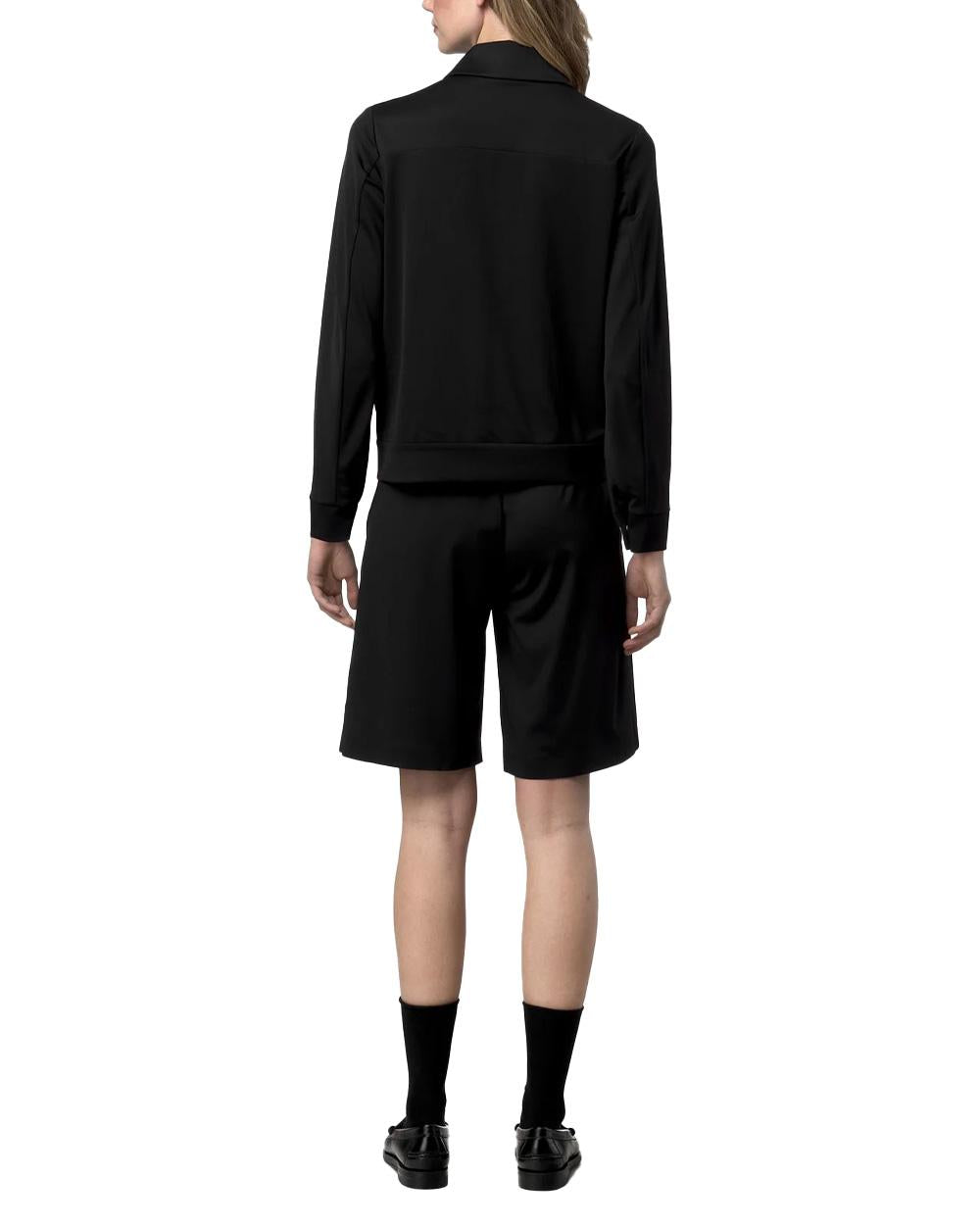 K-WAY Felpa K-WAY donna K21478W ISY SL SPACER Nera colletto camicia zip tasche tessuto spacer<BR/> K21478W USY