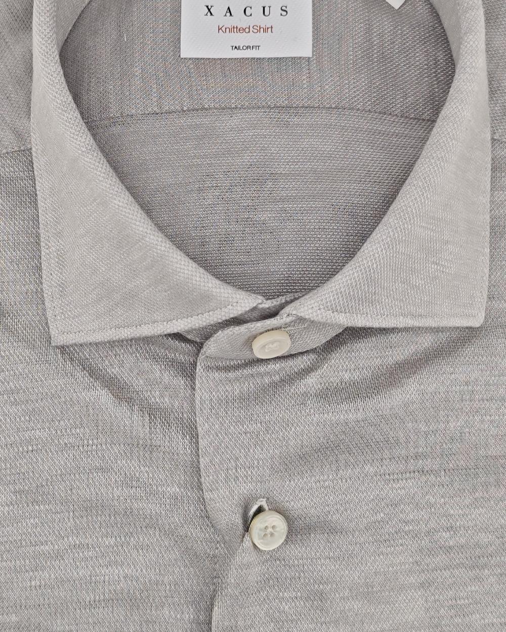 XACUS Camicia XACUS uomo J558ML21464 Beige trama operata slim fit collo francese bottoni J558ML21464 003