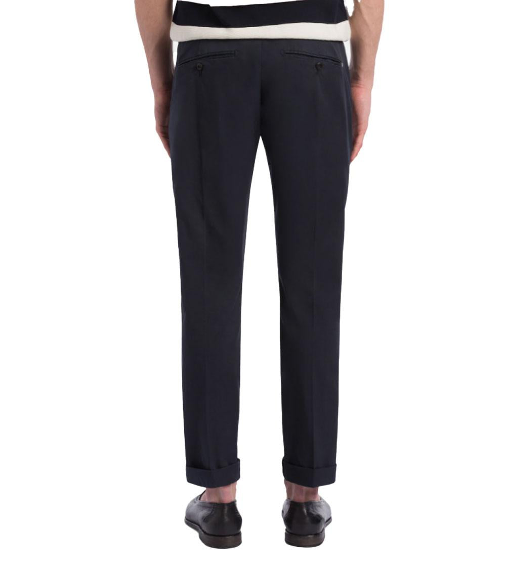 DONDUP Pantalone Dondup uomo Gaubert UP235GSE046U blu slim in gabardina leggera <BR/> UP235GSE046U 890