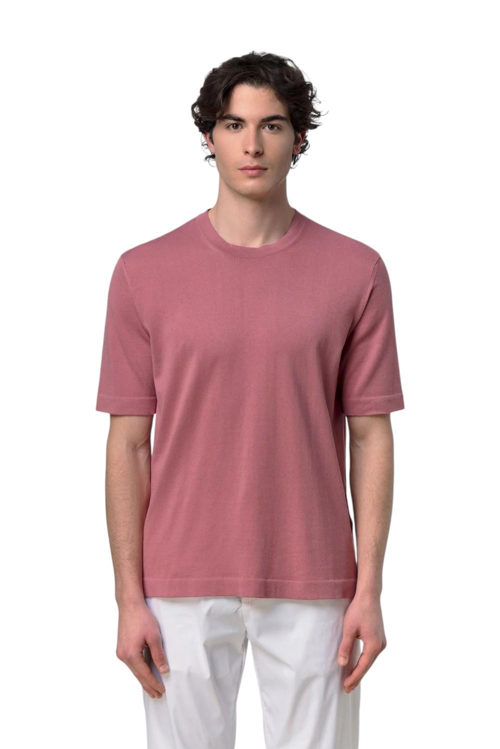 K-WAY T-shirt K-WAY uomo K4126SW1 WH7 Combe in cotone rasato anti-pilling Rosa K4126SW WH7