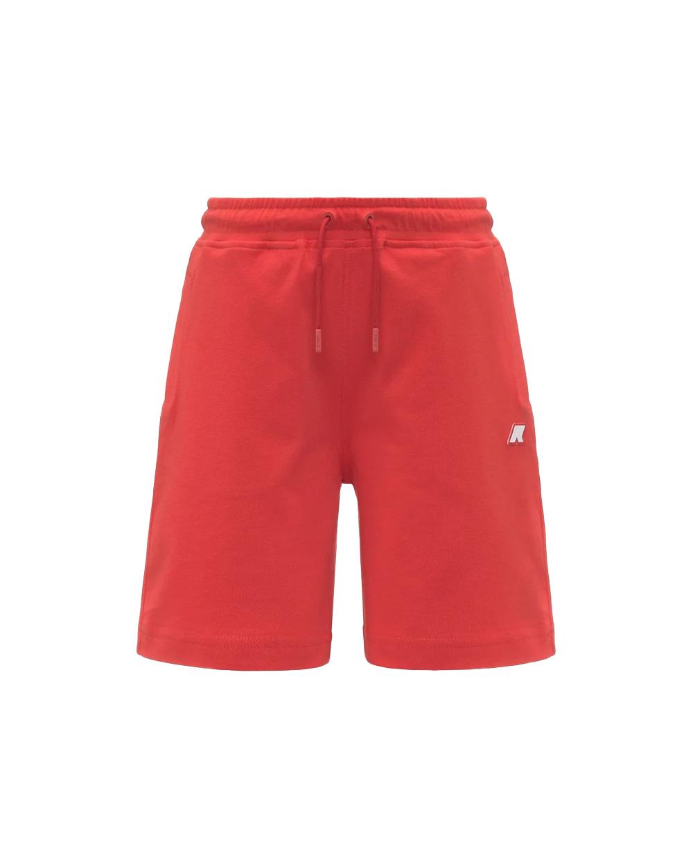 K-WAY Bermuda K-WAY bambino K6133VW P. ERIK JERSEY Rosso cotone coulisse tasche vestibilità regolare K6133VW B04