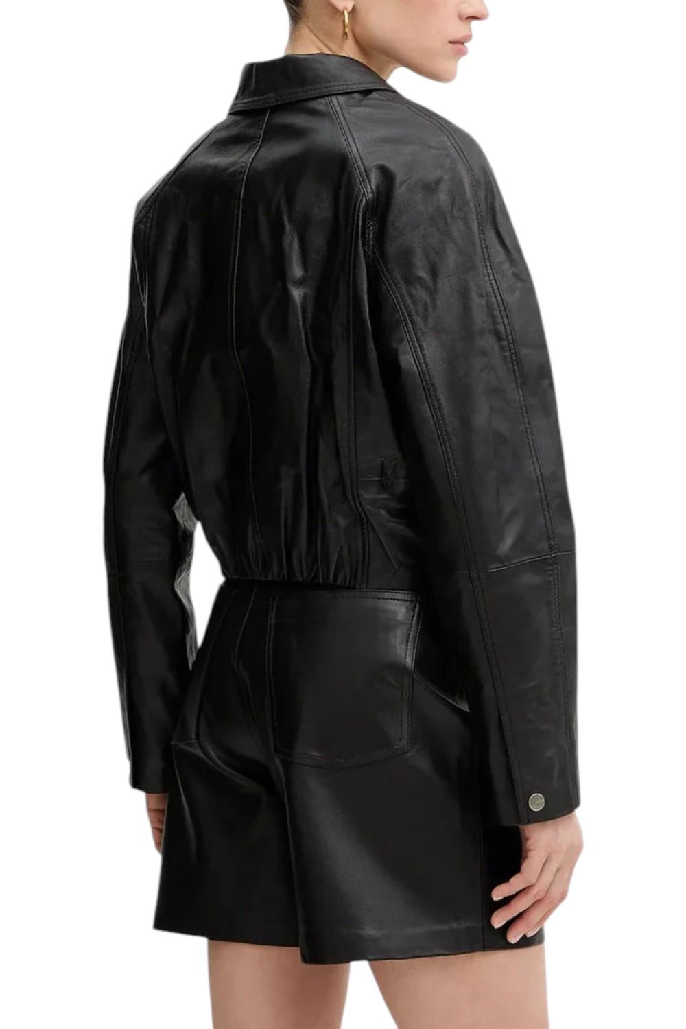 PINKO Giubbino Pinko donna 106229A31Y Z99 Carlene chiodo pelle Nero 106229A31Y Z99