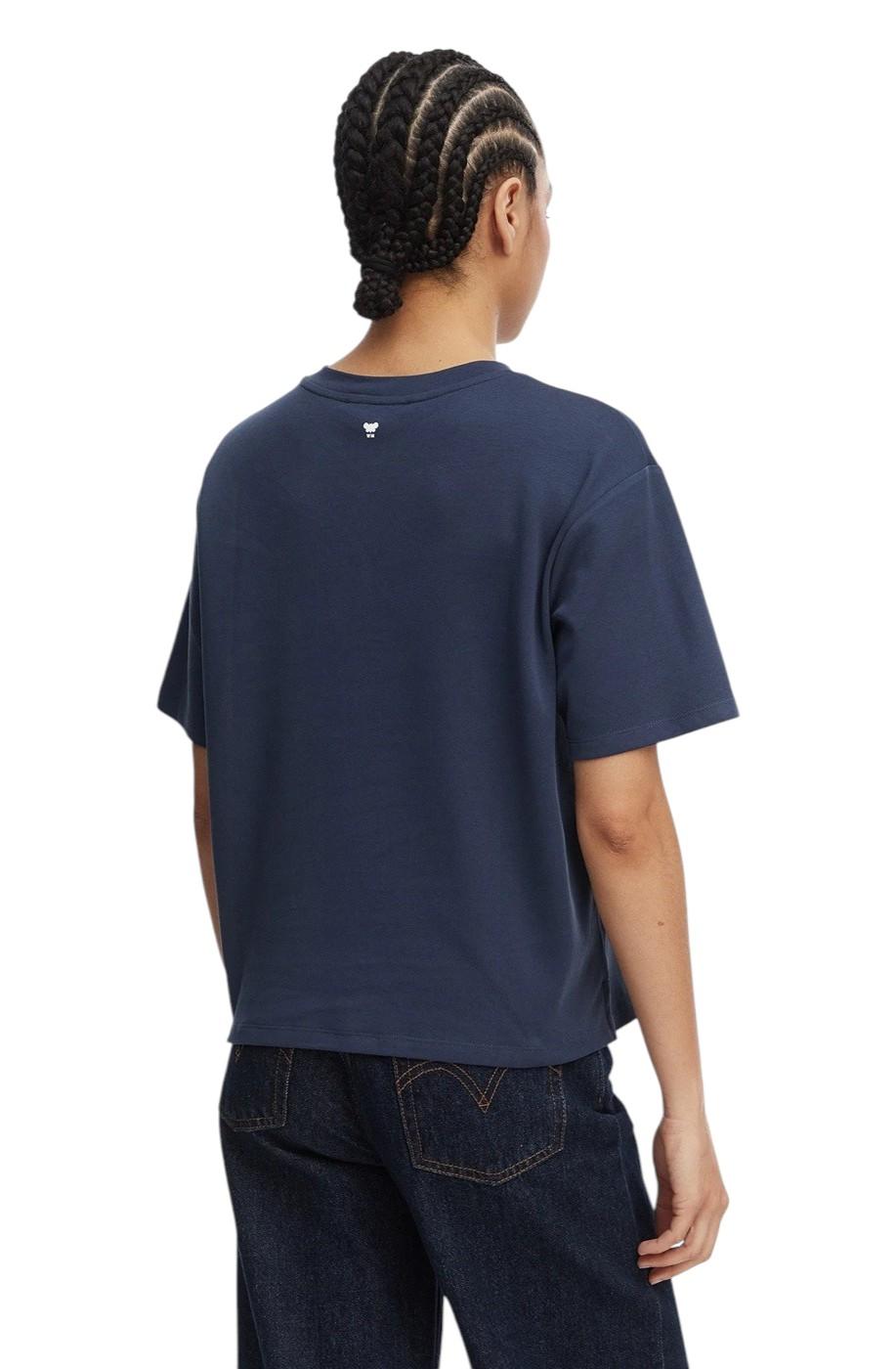 WEEKEND T-shirt Weekend donna 2615941112600 004 Sabato a punto interlock con ricami conchiglie Blu <BR/> 2615941112600 004