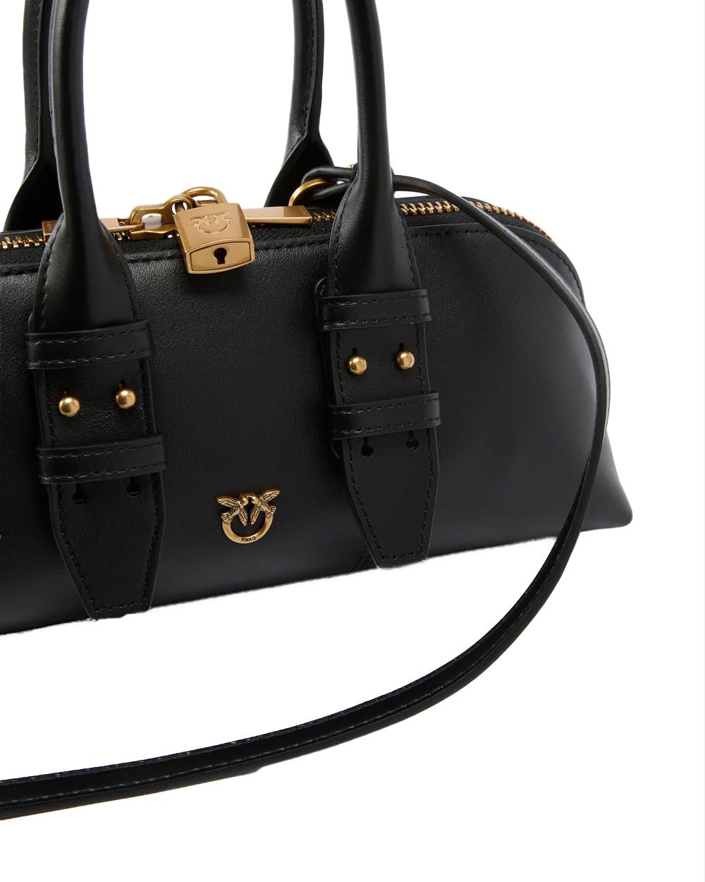 PINKO Borsa PINKO donna BOWLING BAG HORIZONTAL 105334A0QO Nera tasca pelle tracolla regolabile chiusura zip 105334A0QO Z99Q