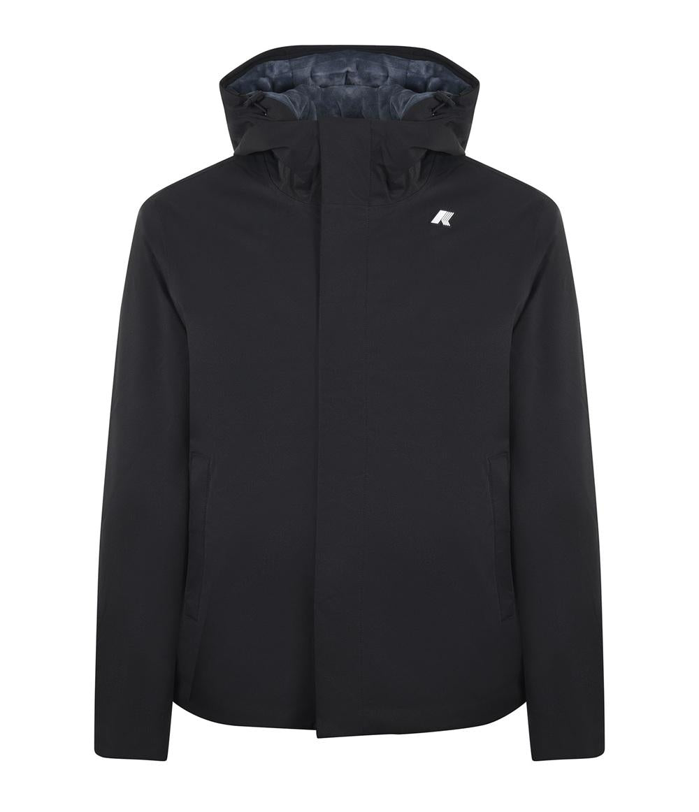 K-WAY Giubbino K-way uomo K8133DWAL8 Jacko Twill Marmotta Nero con cappuccio K8133DW AL8