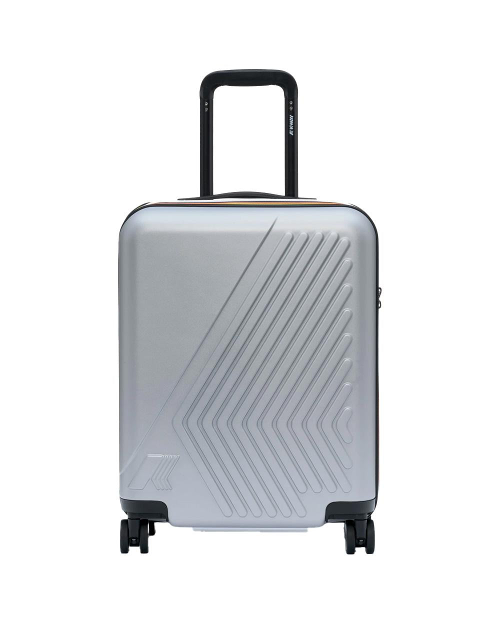 K-WAY Trolley K-WAY unisex K4125ZW EUDOXIE LOGO Grigio rigido tasca ruote girevoli K4125ZW 08Y