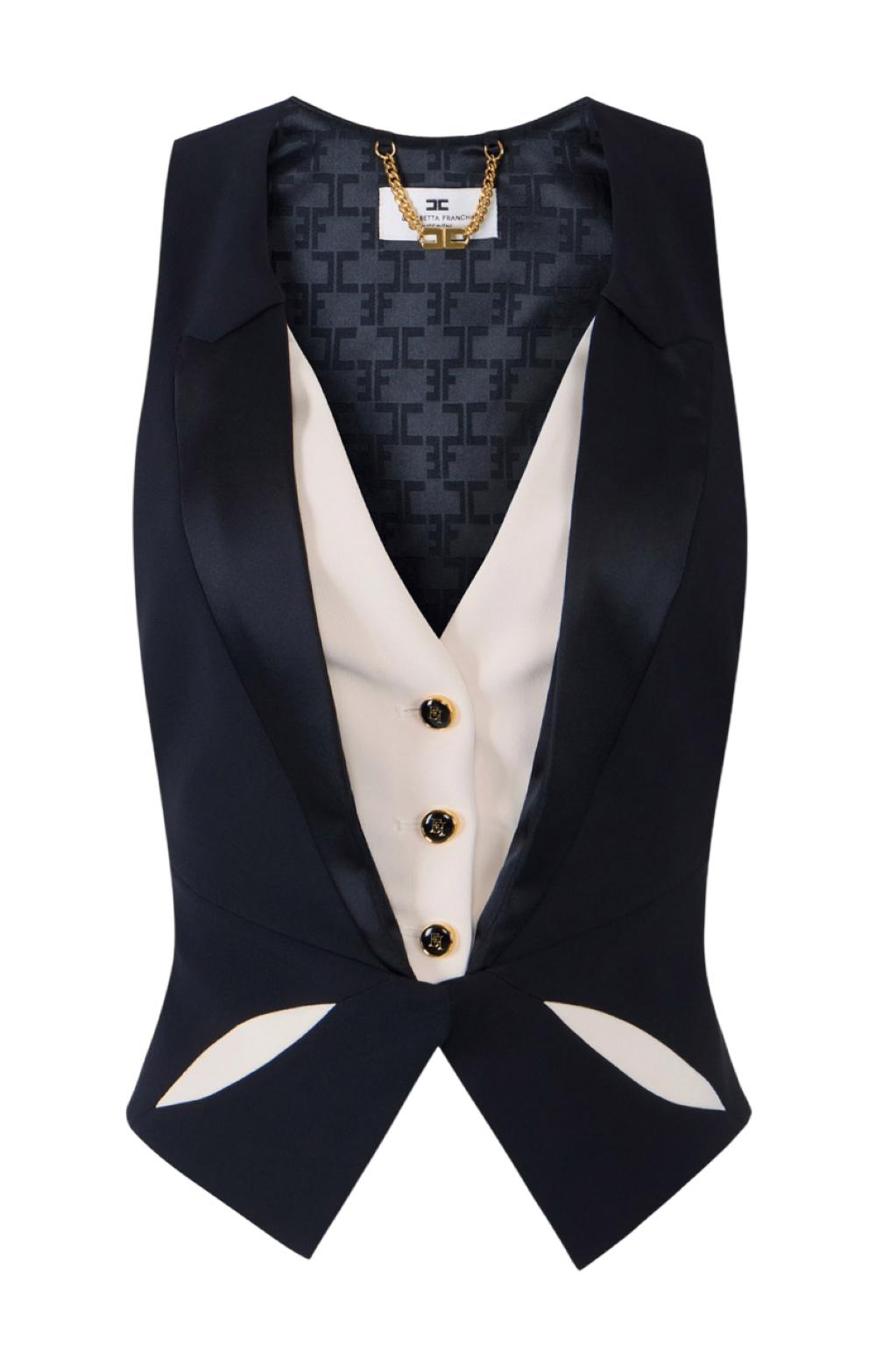 ELISABETTA FRANCHI Gilet Elisabetta Franchi donna GL00461E2685 Main Collection Nero Burro<BR/> GL00461E2 685
