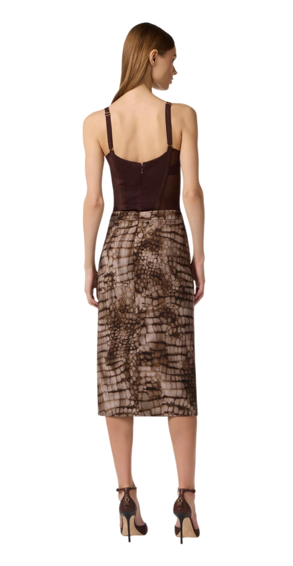 ELISABETTA FRANCHI Gonna Elisabetta Franchi donna GO14961E2644 Cacao<BR/> GO14961E2 644