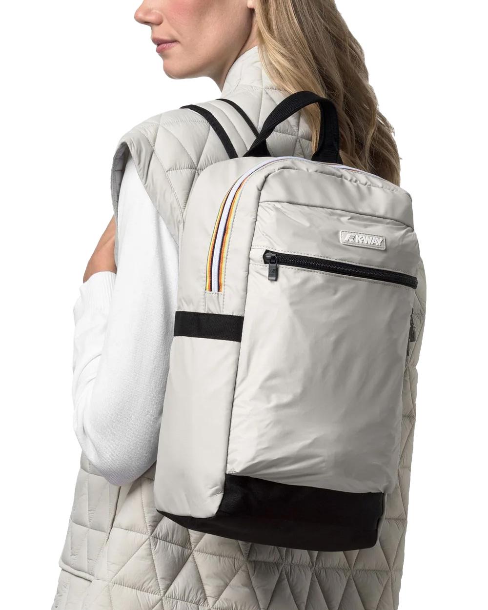 K-WAY Zaino K-WAY unisex K8148CW MID LAON Beige idroreppellente spallacci tasca logo K8148CW 634