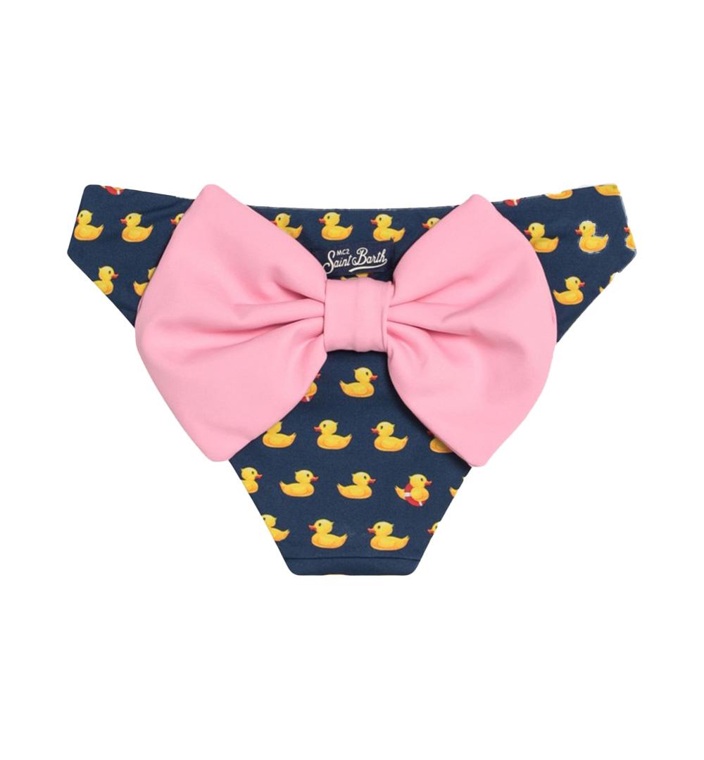 MC2 SAINT BARTH Costume bambina Madame MC2 Saint Barth 02678H Blu slip papere all over fiocco rosa MADAME02678H 61