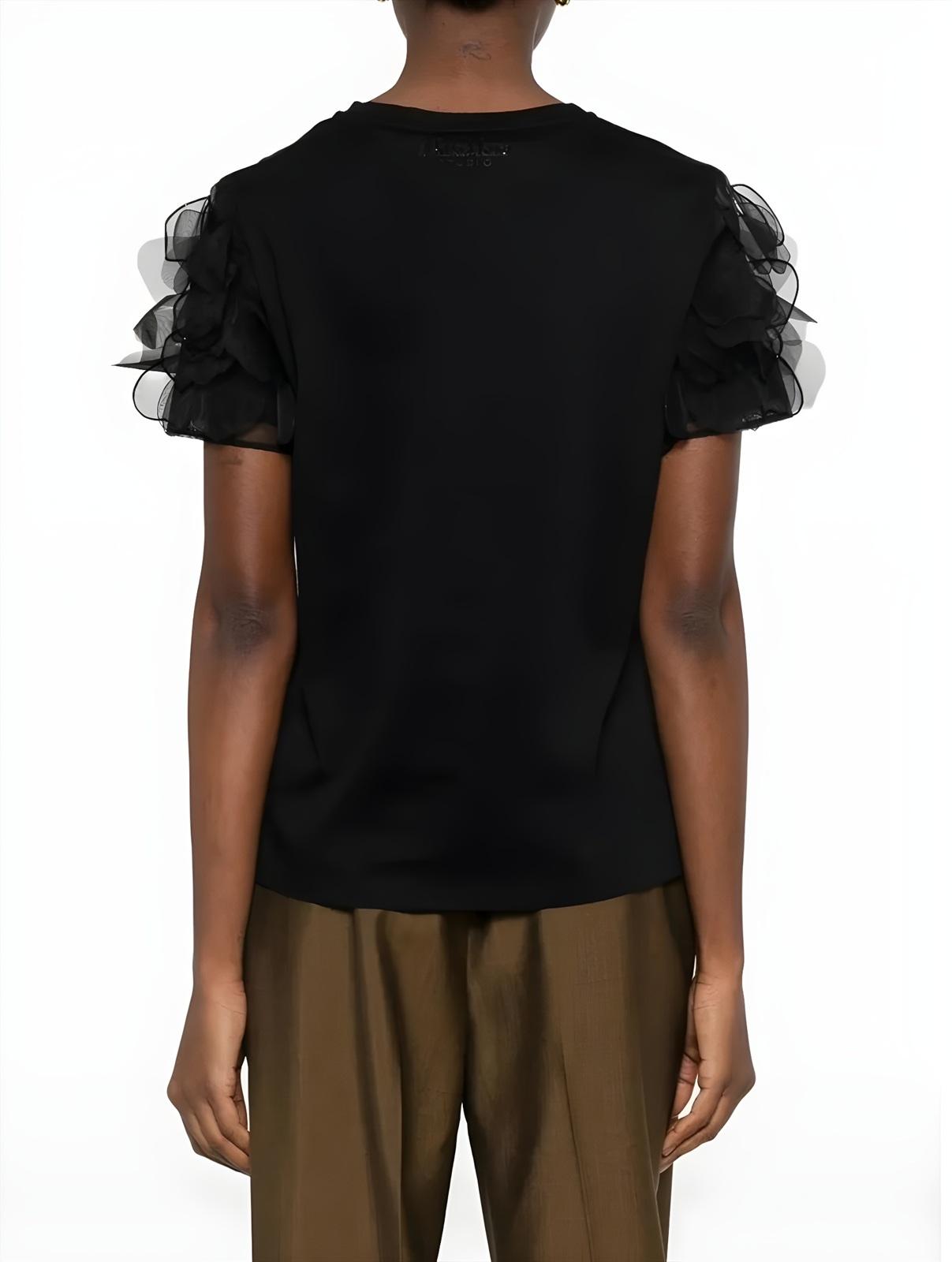 STUDIO T-shirt Studio donna 2616971013600 005 Editti maniche ruffled in organza Nero<BR/> 2616971013600 005