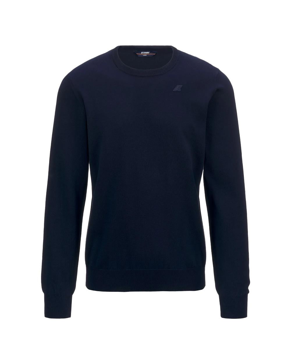 K-WAY Maglia K-WAY uomo K4122YW SEBASTIEN COTTON PS Blu rasata cotone girocollo logo K4122YW K89