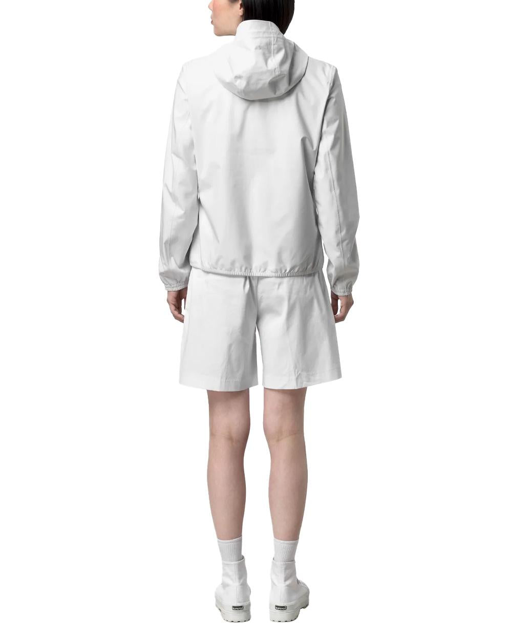 K-WAY Giubbino K-WAY donna K21346W LIL 2.0 STRETCH DOT Bianco impermeabile antivento idrorepellente traspirante K21346W 001
