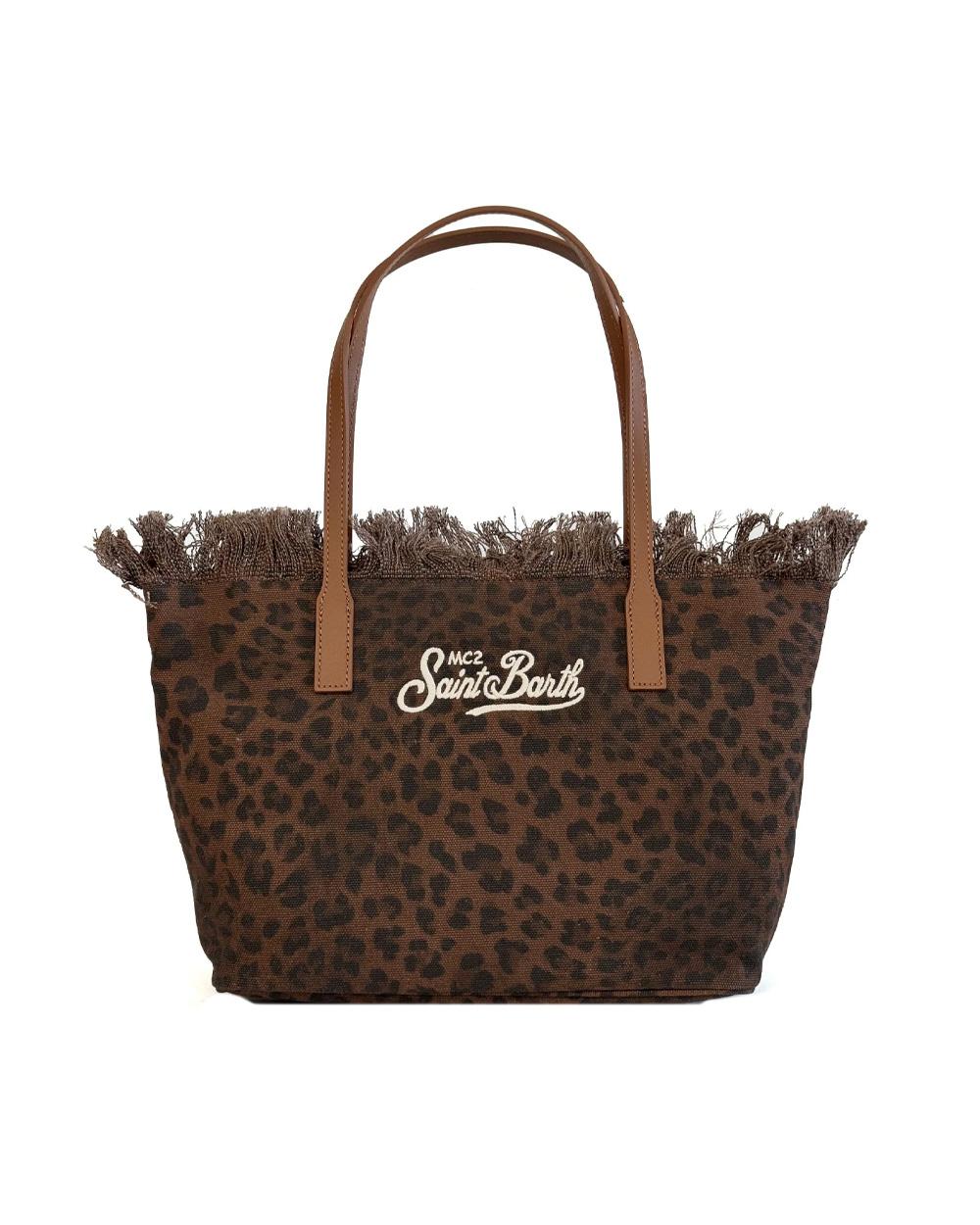 MC2 SAINT BARTH Borsa MC2 SAINT BARTH donna Dark Leopard CBMF00100588L Marrone tasca zip frange animalier<BR/> CBMF00100588L 18