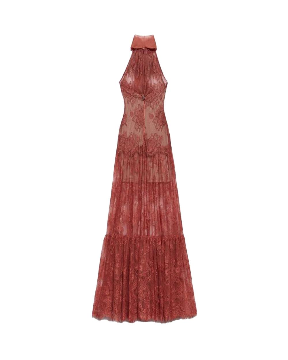 ANIYE BY Abito ANIYE BY NOA donna 185033 Pesca pizzo ricami floreali chiffon scollo americana 185033 02478
