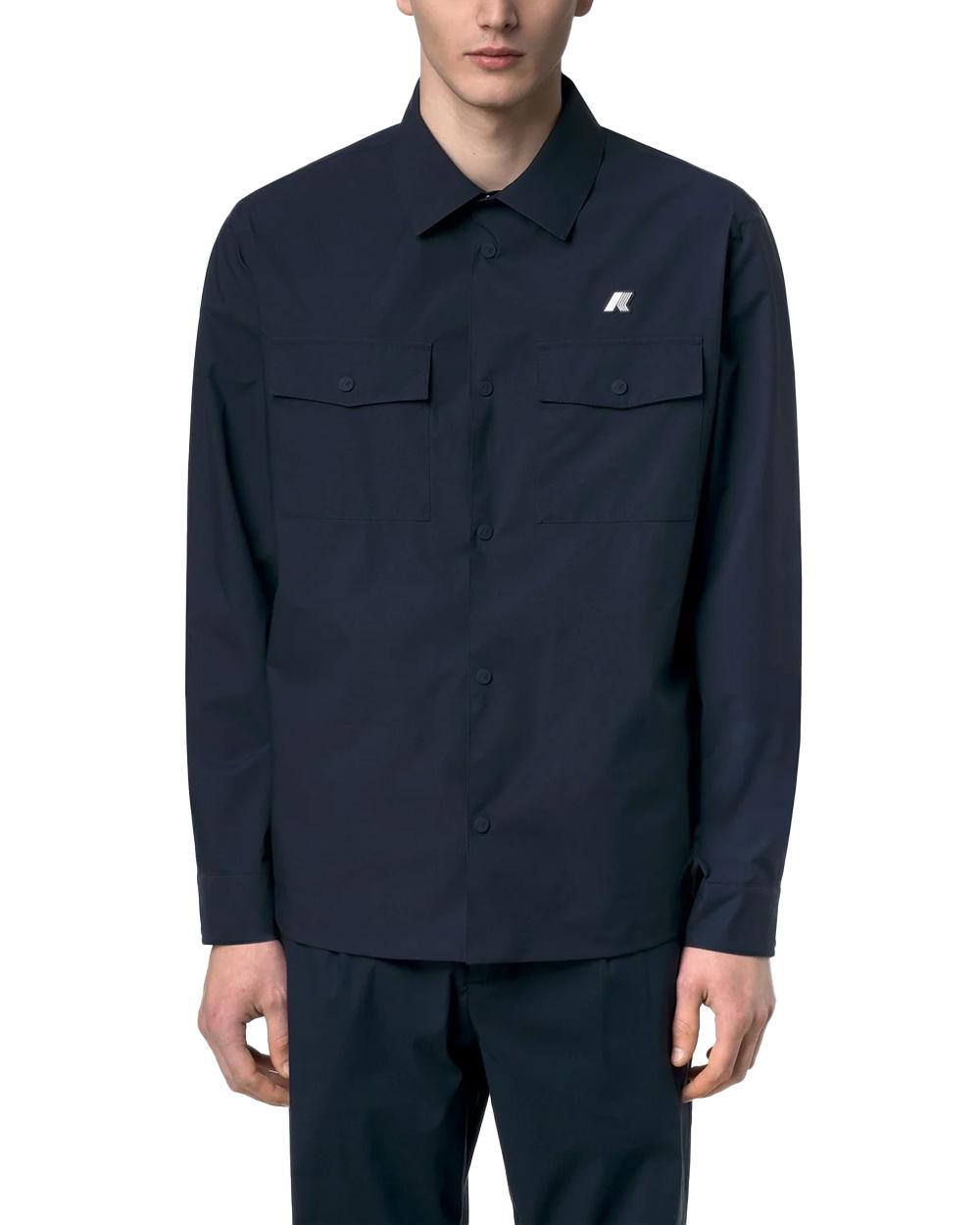 K-WAY Giubbino K-WAY uomo K5138MW UMBERT STRETCH 2LAYERS Blu antivento traspirante colletto camicia tasche K5138MW K89