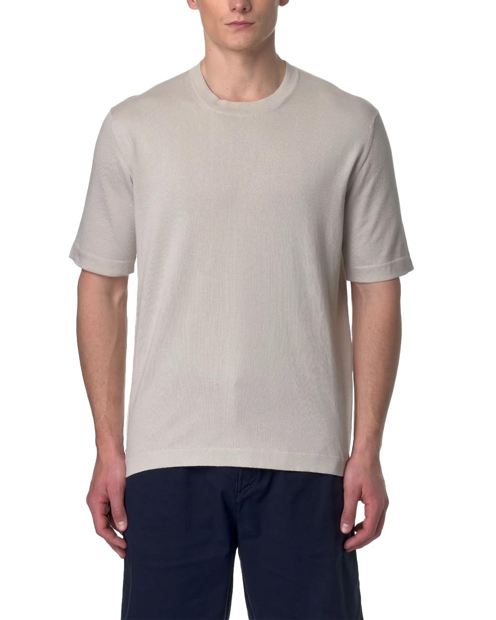 K-WAY T-shirt K-WAY uomo K4126SW COMBE Beige filato di cotone maglia rasata girocollo logo K4126SW 634