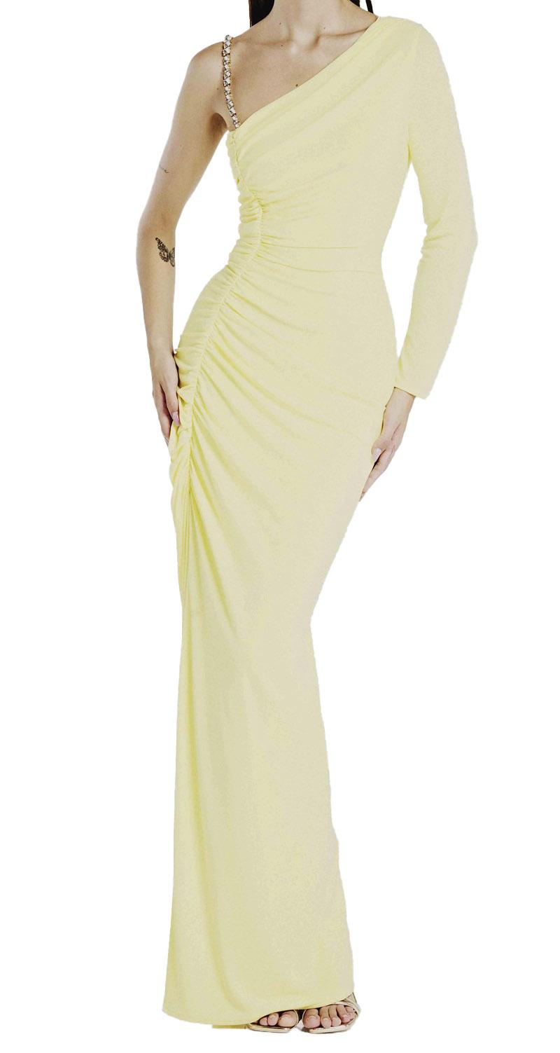 ALESSANDRO LEGORA Abito Alessandro Legora donna AT15722 giallo lungo monospalla AT157 22