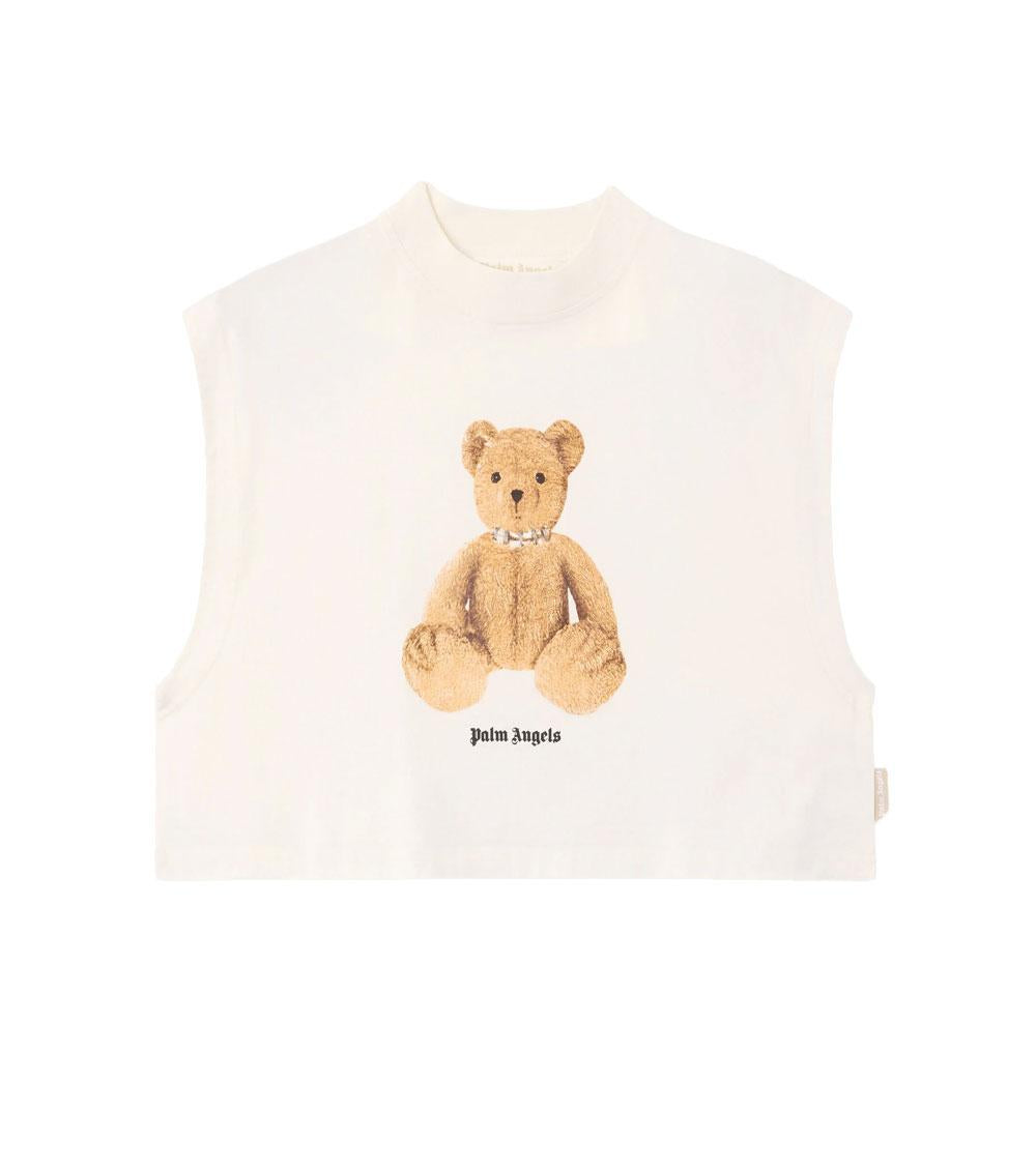 PALM ANGELS Top Palm Angels donna PWAC022S26JER002 panna bear boxy PWAC022S26JER002 0360