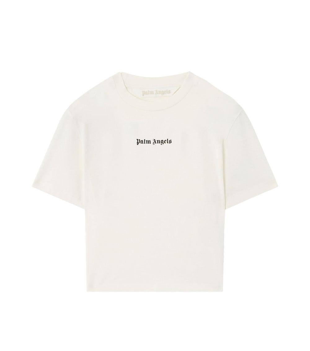 PALM ANGELS T-shirt Palm Angels donna PWAA077S26JER001 bianca logo classico PWAA077S26JER001 0310