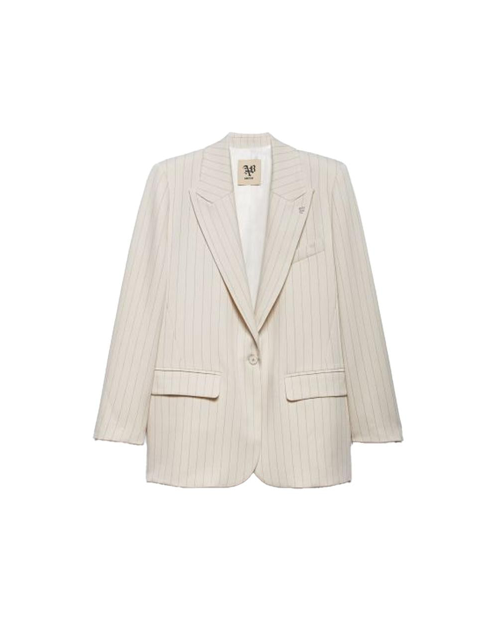 ANIYE BY Blazer ANIYE BY IRINA donna 185106 Panna gessato oversize revers spacco 185106 02485