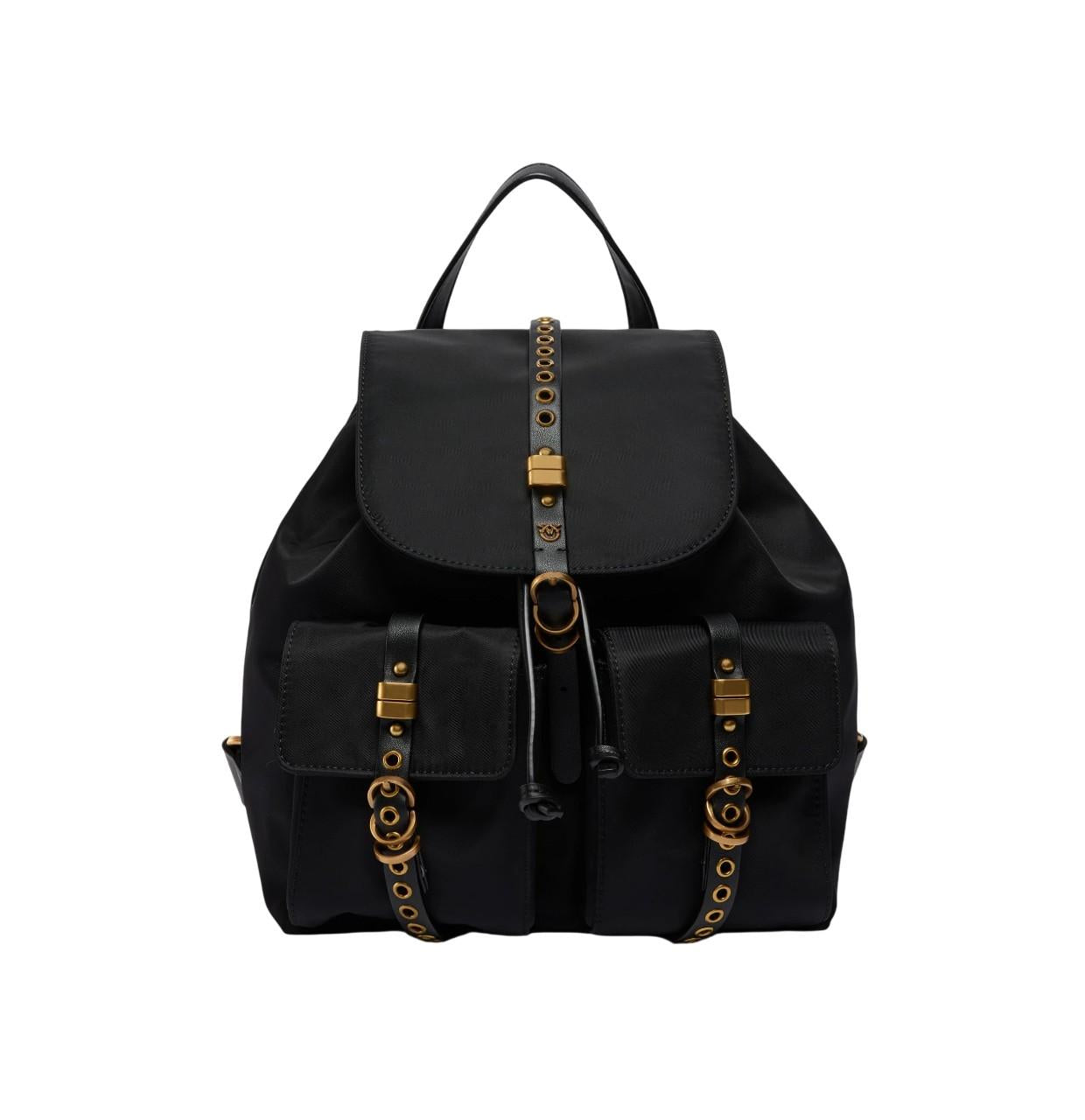 PINKO Zaino Pinko donna 106051A358Z 99Q classic medio in nylon Nero <BR/> 106051A358 Z99Q