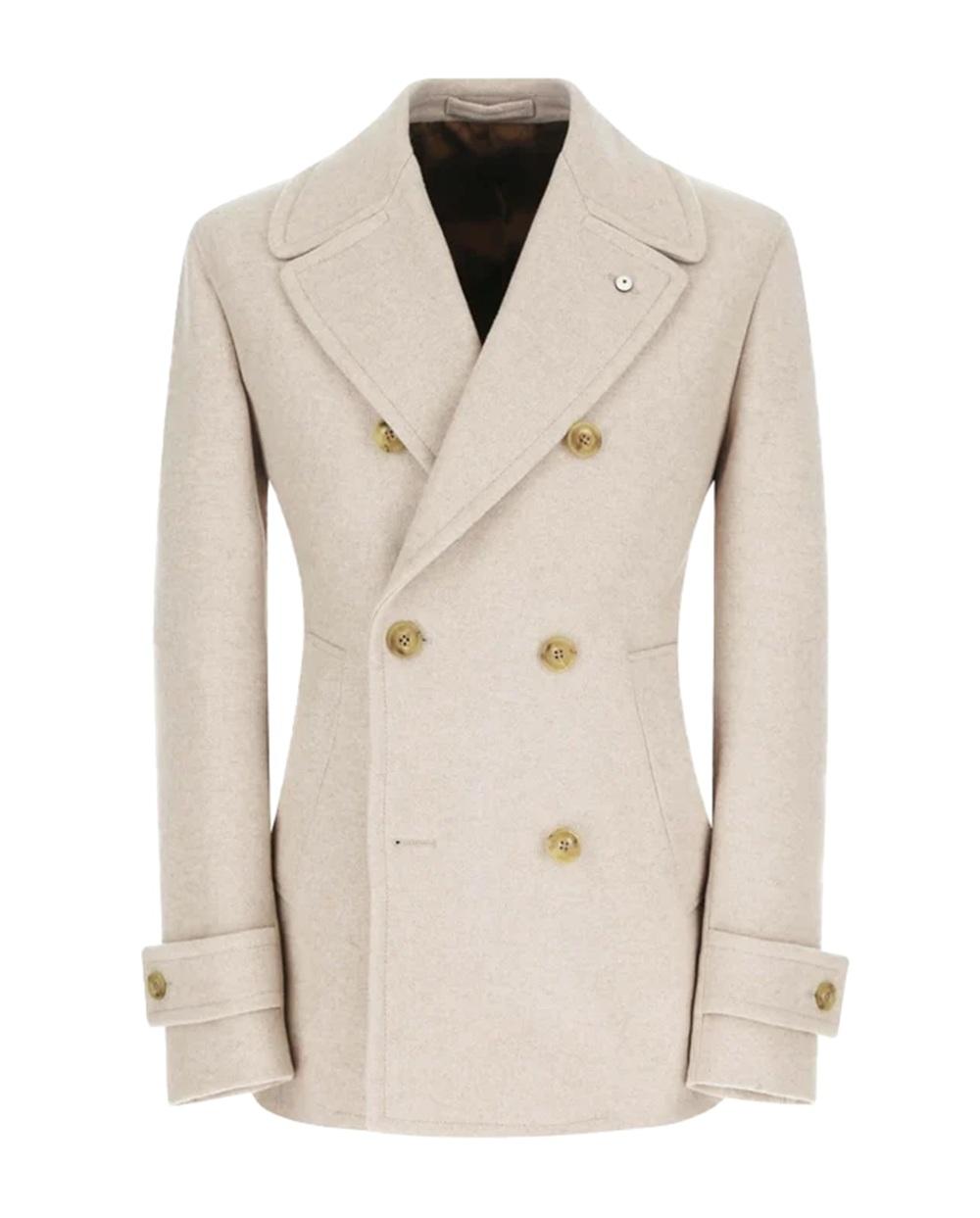 L.B.M. 1911 Cappotto L.B.M. uomo 9324575163 avorio peacoat a doppio petto 932457516 3