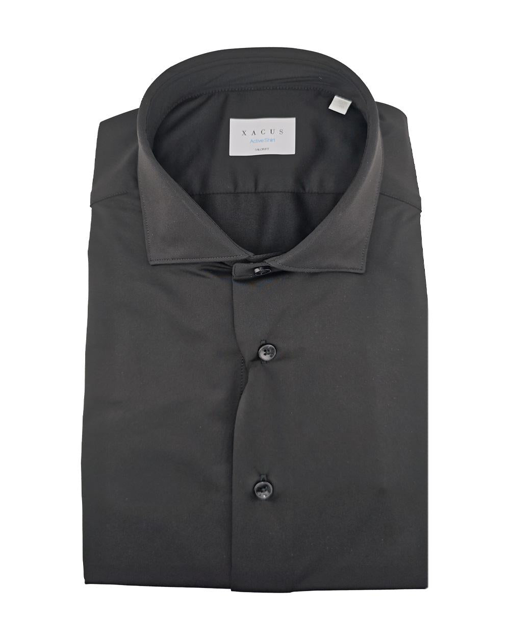XACUS Camicia XACUS uomo ACT558ML11460 Nera collo francese punte aperte slim fit jersey ACT558ML11460 004