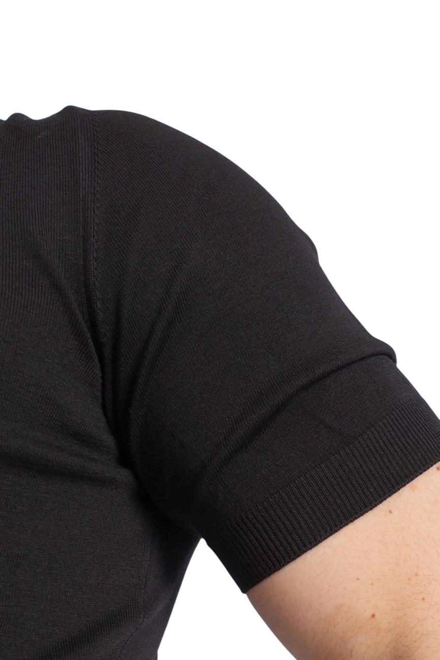 GRAN SASSO T-shirt Gran Sasso uomo 4310429401 099 Suvin Cotton in maglia cotone Nero<BR/> 4310429401 099