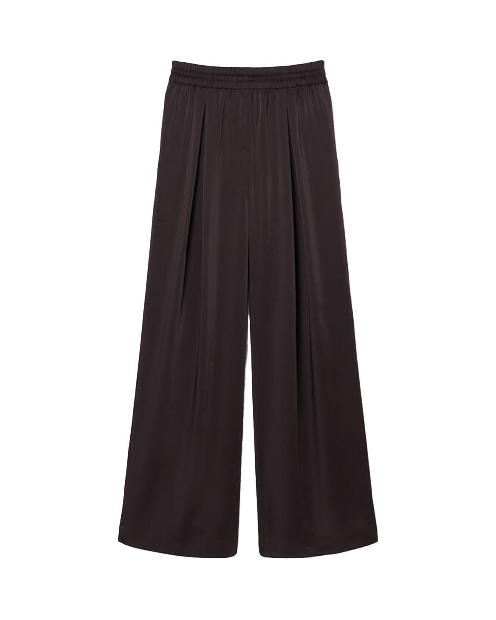 LACOSTE Pantalone LACOSTE donna HF9801 Marrone oversize taglio ampio vita elasticizzata HF9801 3LA